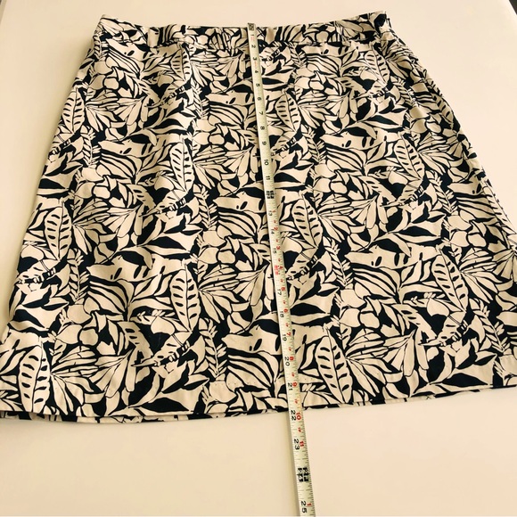 Gap Factory Store pencil skirt 100% cotton in black and tan leaf print sz. 10 - Picture 3 of 13